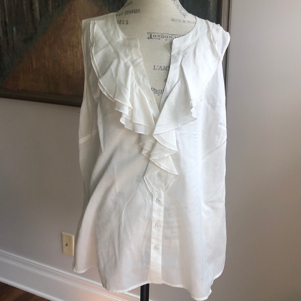 NWT Anne Klein Sleeveless Ruffled Blouse - 2X